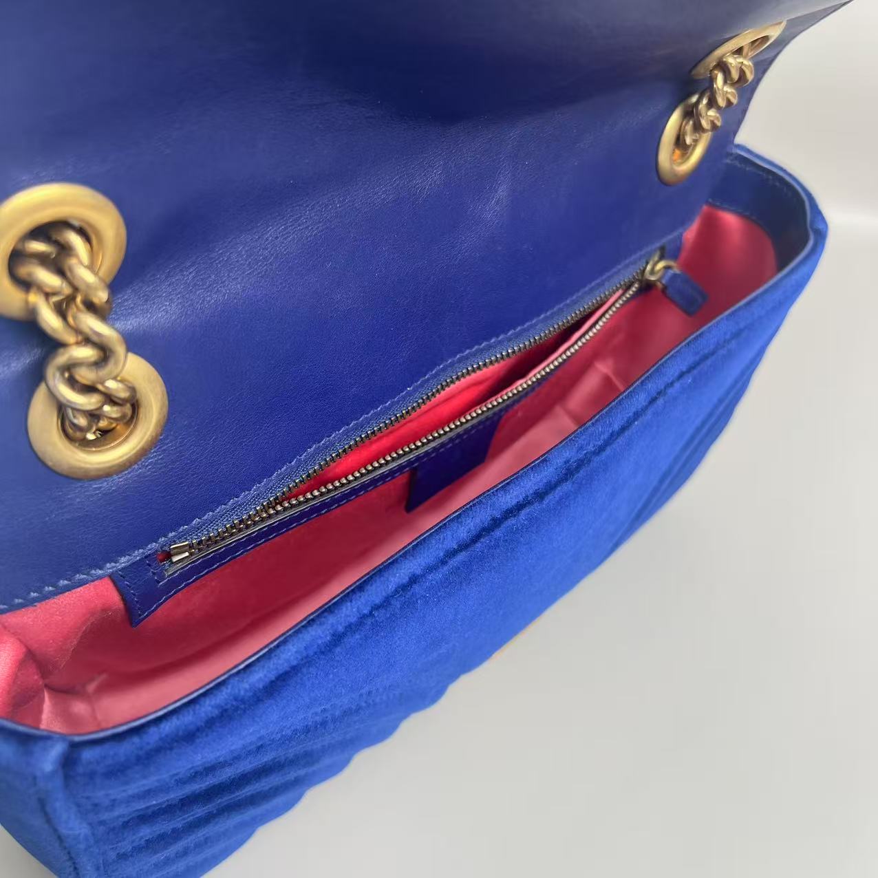Gucci Marmont GG bag in blue velvet