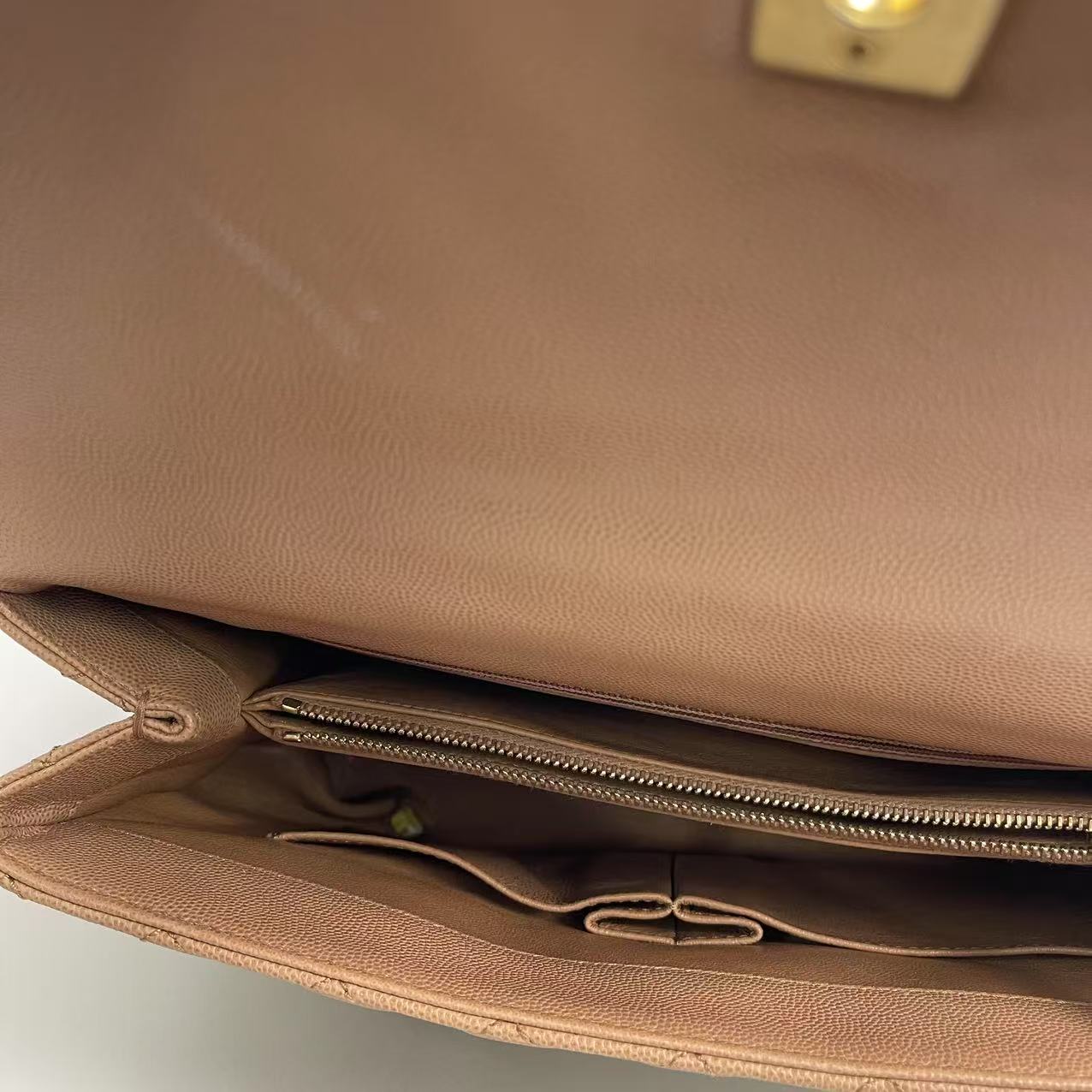 Chanel Beige Lizard Embossed 34cm Coco Handle Flap