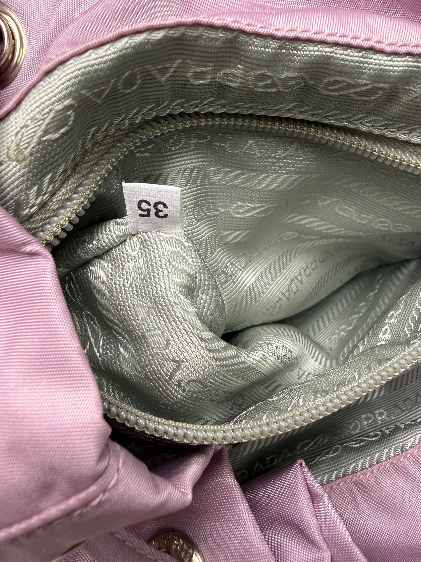 Prada Nylon Tessuto Leather Backpack Lilac