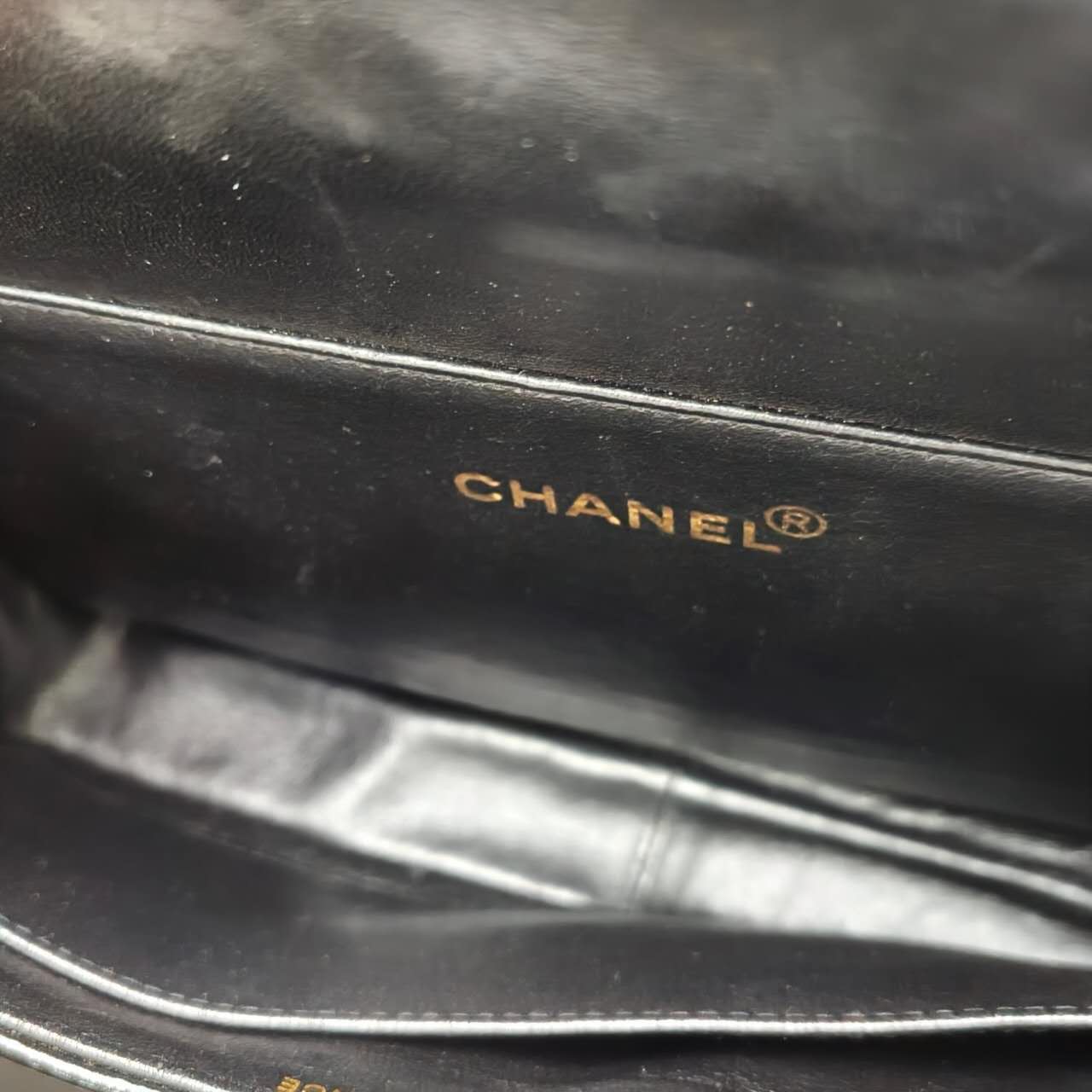Chanel Black Patent Quilted Top Handle Flap Bag