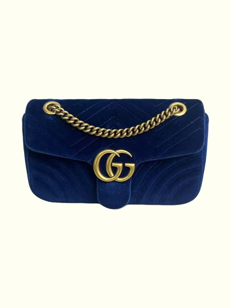 Gucci Marmont GG bag in blue velvet