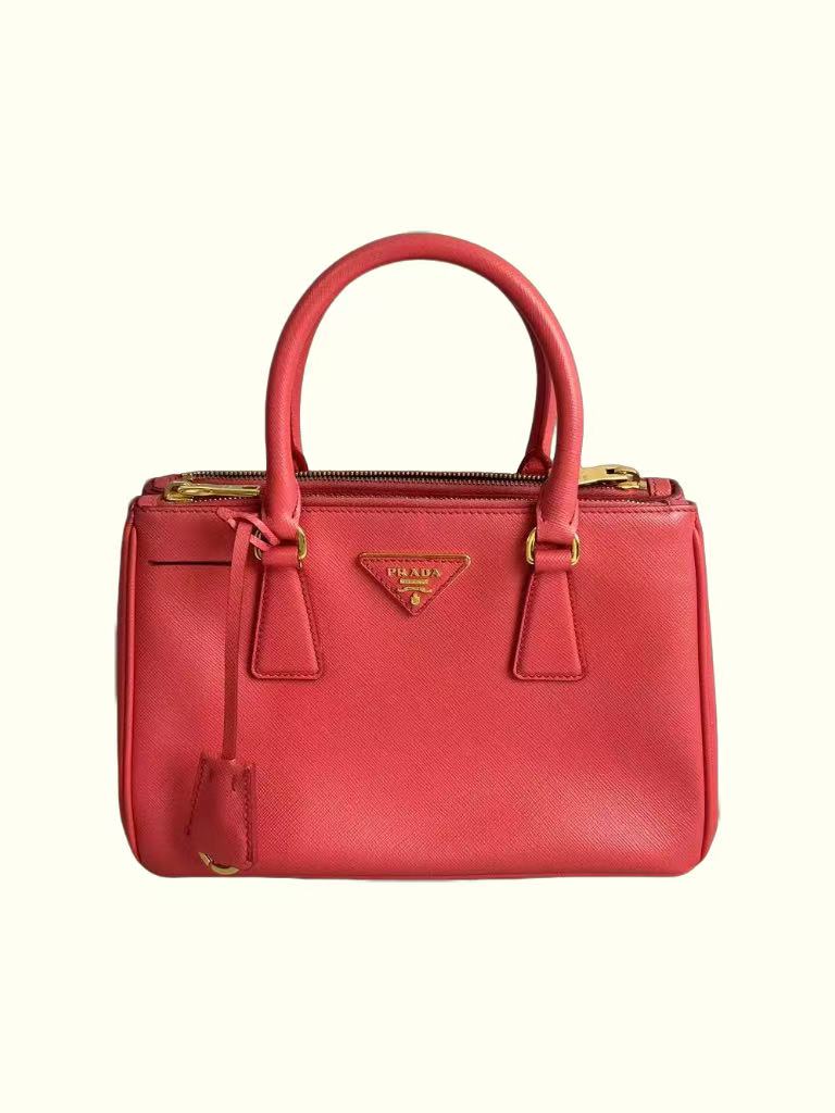 Prada Galleria - Mini Double Zip Tote in Pink, Saffiano Leather