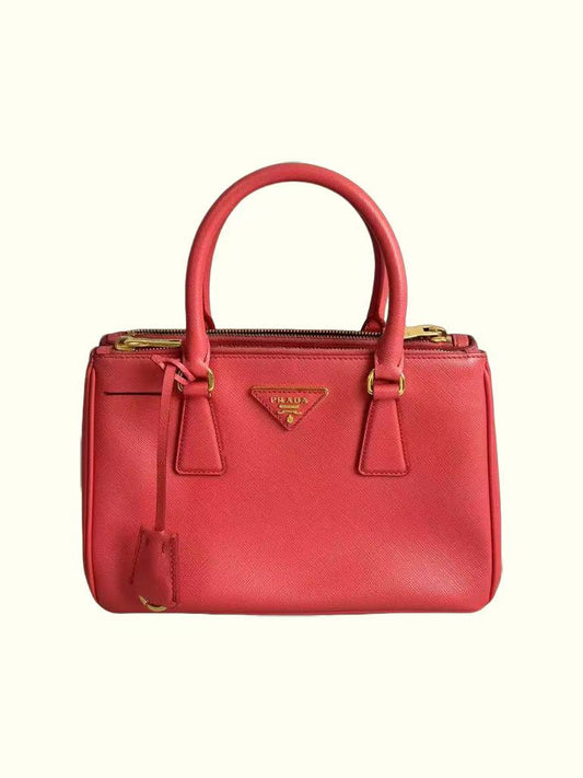 Prada Galleria - Mini Double Zip Tote in Pink, Saffiano Leather