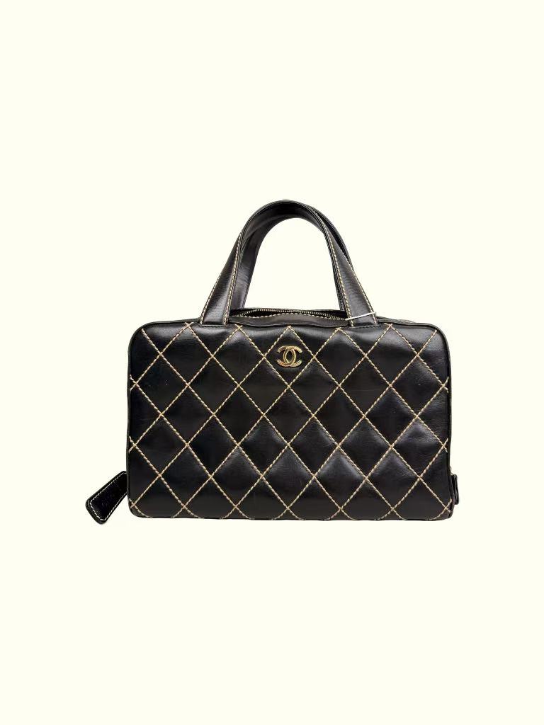 Chenal Surpique Bowler Bag Vintage―Black Totes