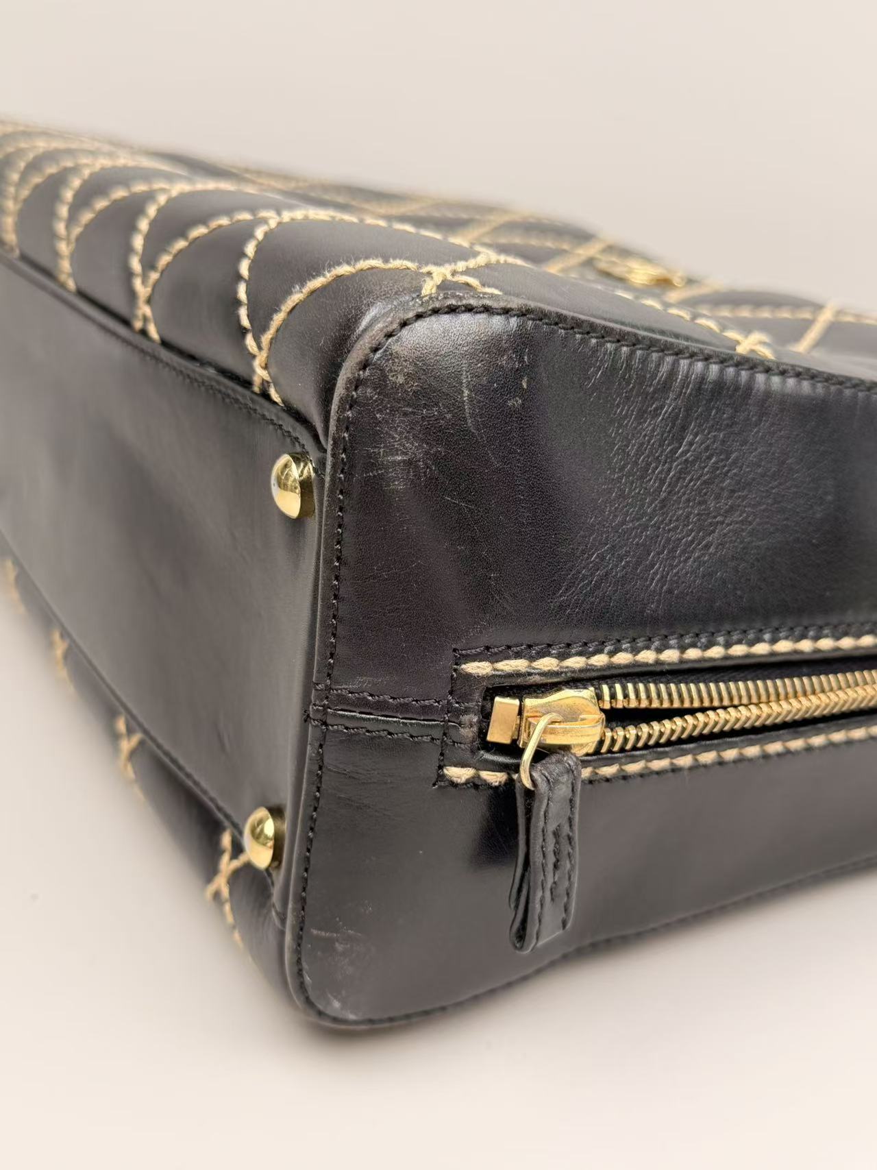 Chenal Surpique Bowler Bag Vintage―Black Totes