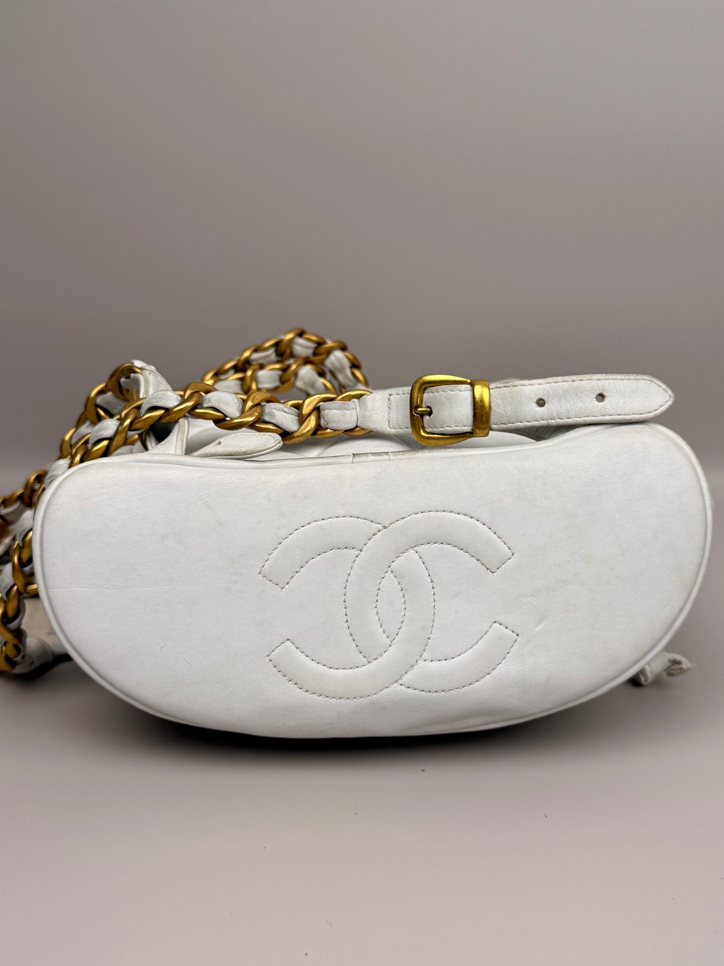 Silver Quilted Lambskin Medium Timeless CC Duma Backpack Gold Hardware