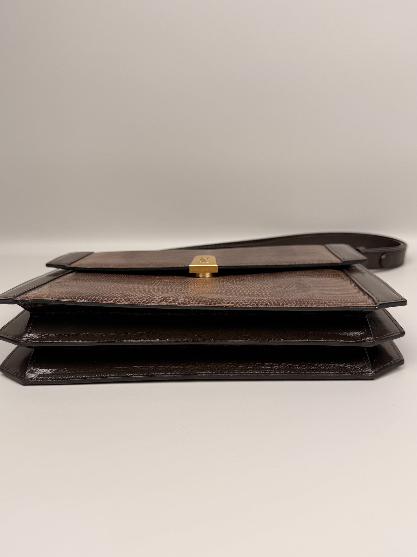 Yves Saint Laurent Shoulder Bag Brown Leather Vintage