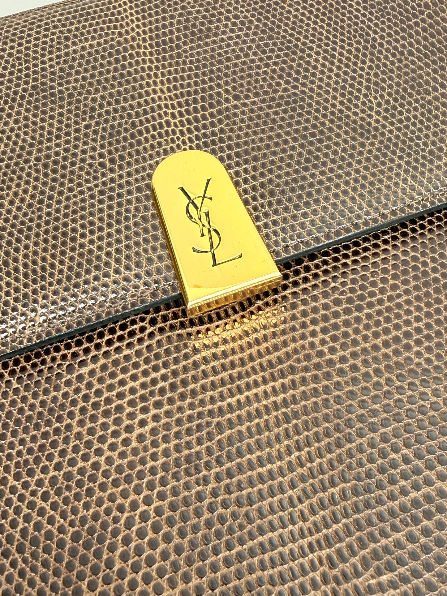 Yves Saint Laurent Shoulder Bag Brown Leather Vintage