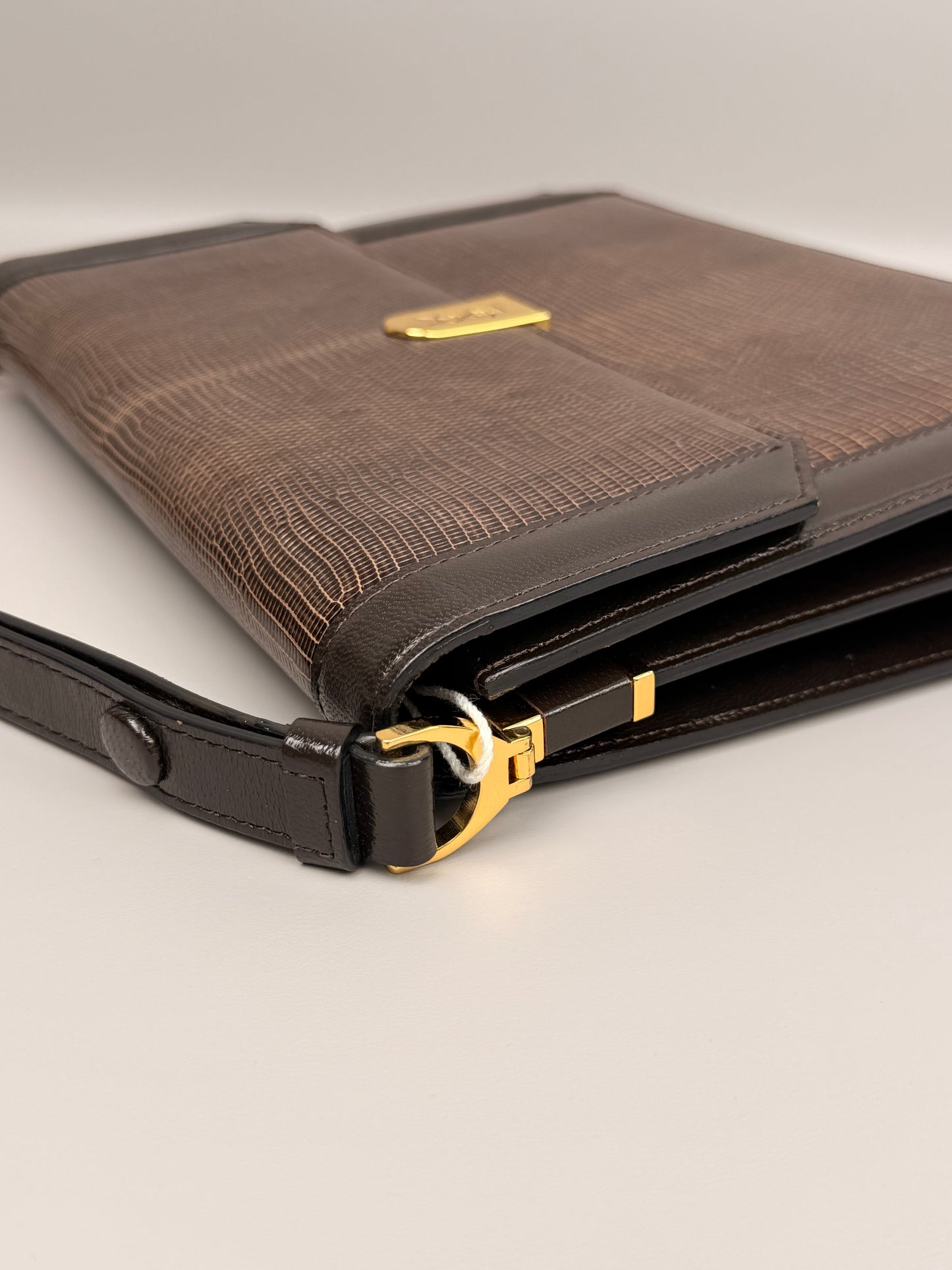 Yves Saint Laurent Shoulder Bag Brown Leather Vintage