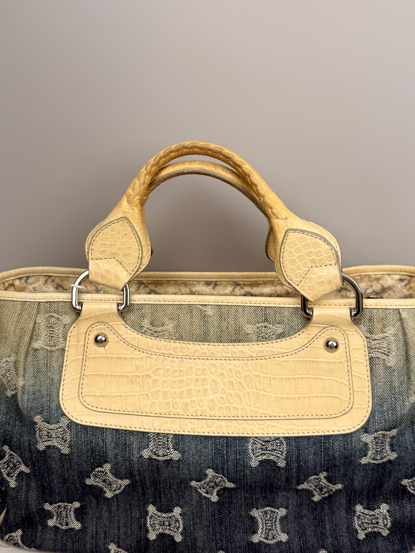 CELINE Boogie Triomphe Tote Handbag Denim Vintage