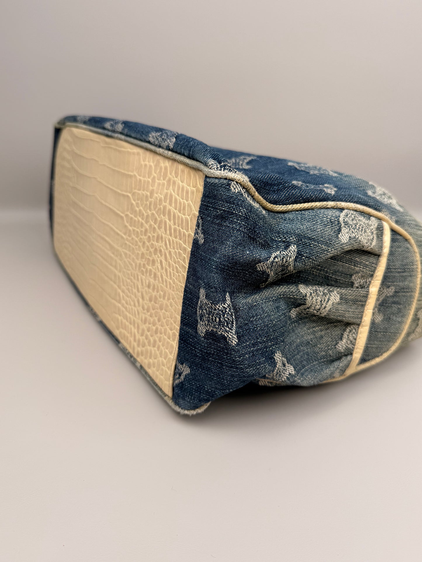 CELINE Boogie Triomphe Tote Handbag Denim Vintage