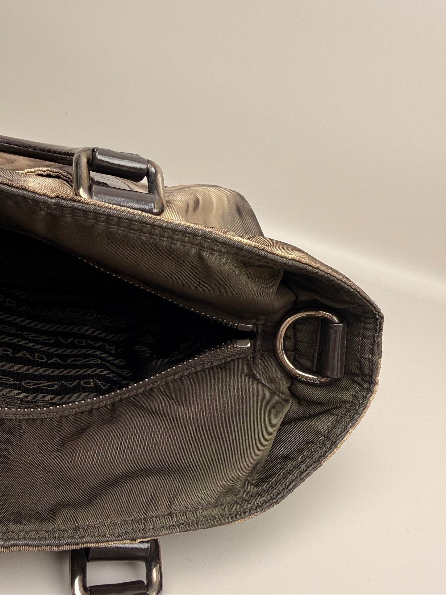 Prada Printed Tessuto Handle Bag