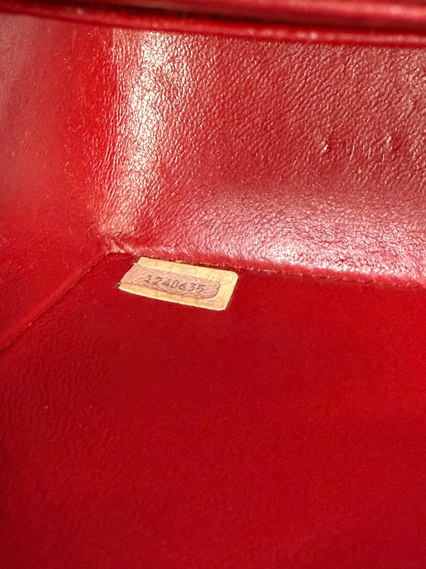 Vintage Chanel Mini Square Flap Red Lambskin Gold Hardware