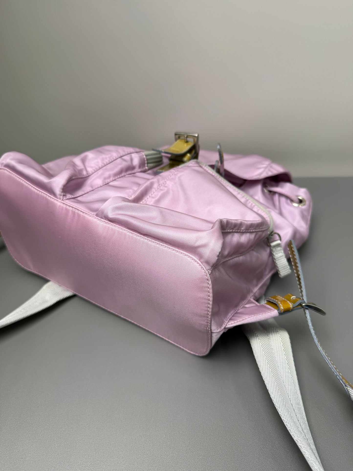 Prada Nylon Tessuto Leather Backpack  Lilac