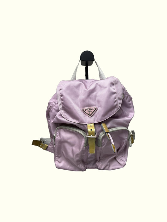 Prada Nylon Tessuto Leather Backpack  Lilac