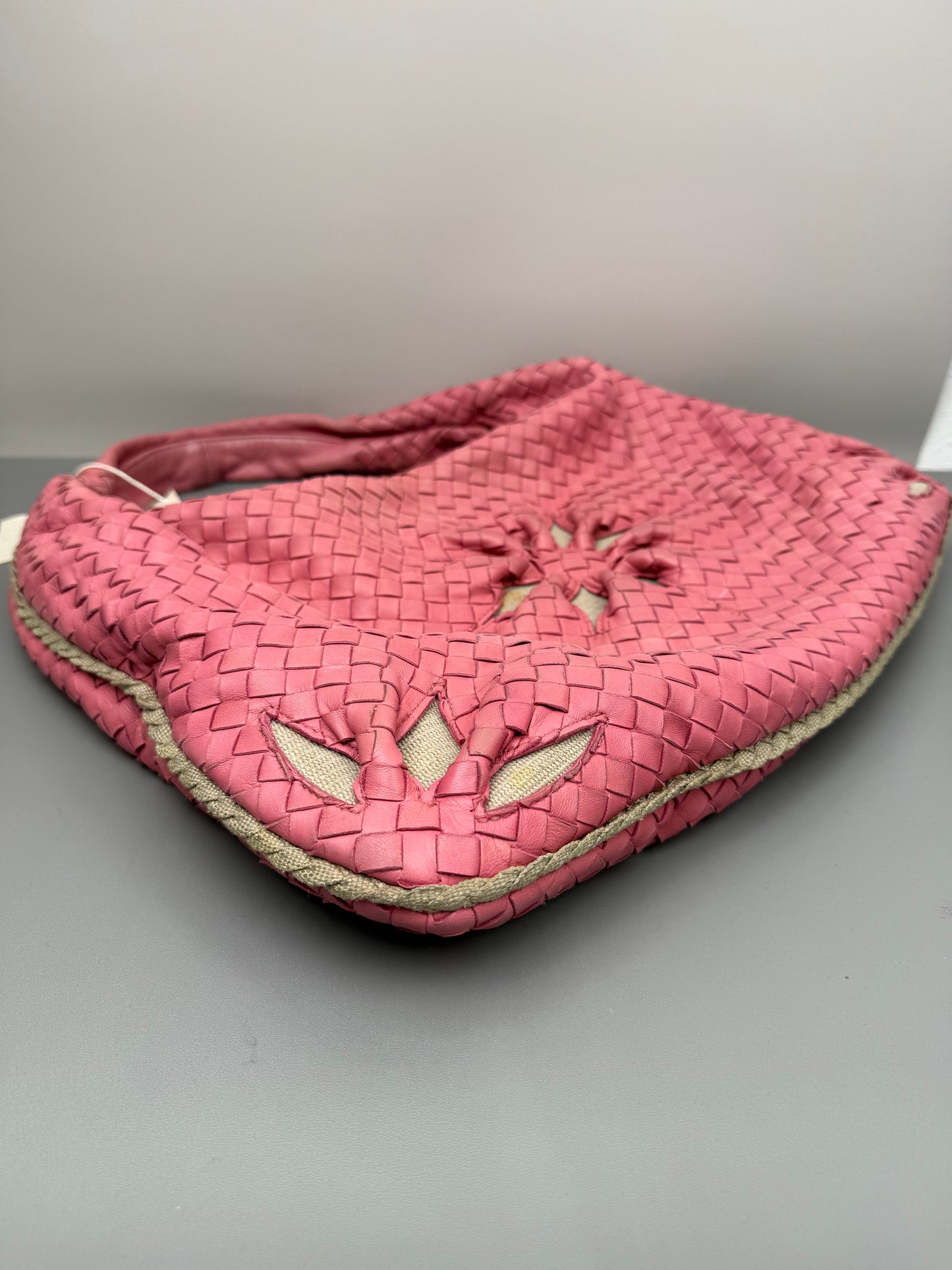 Bottega Veneta Pink Intrecciato Hobo Bag Vintage