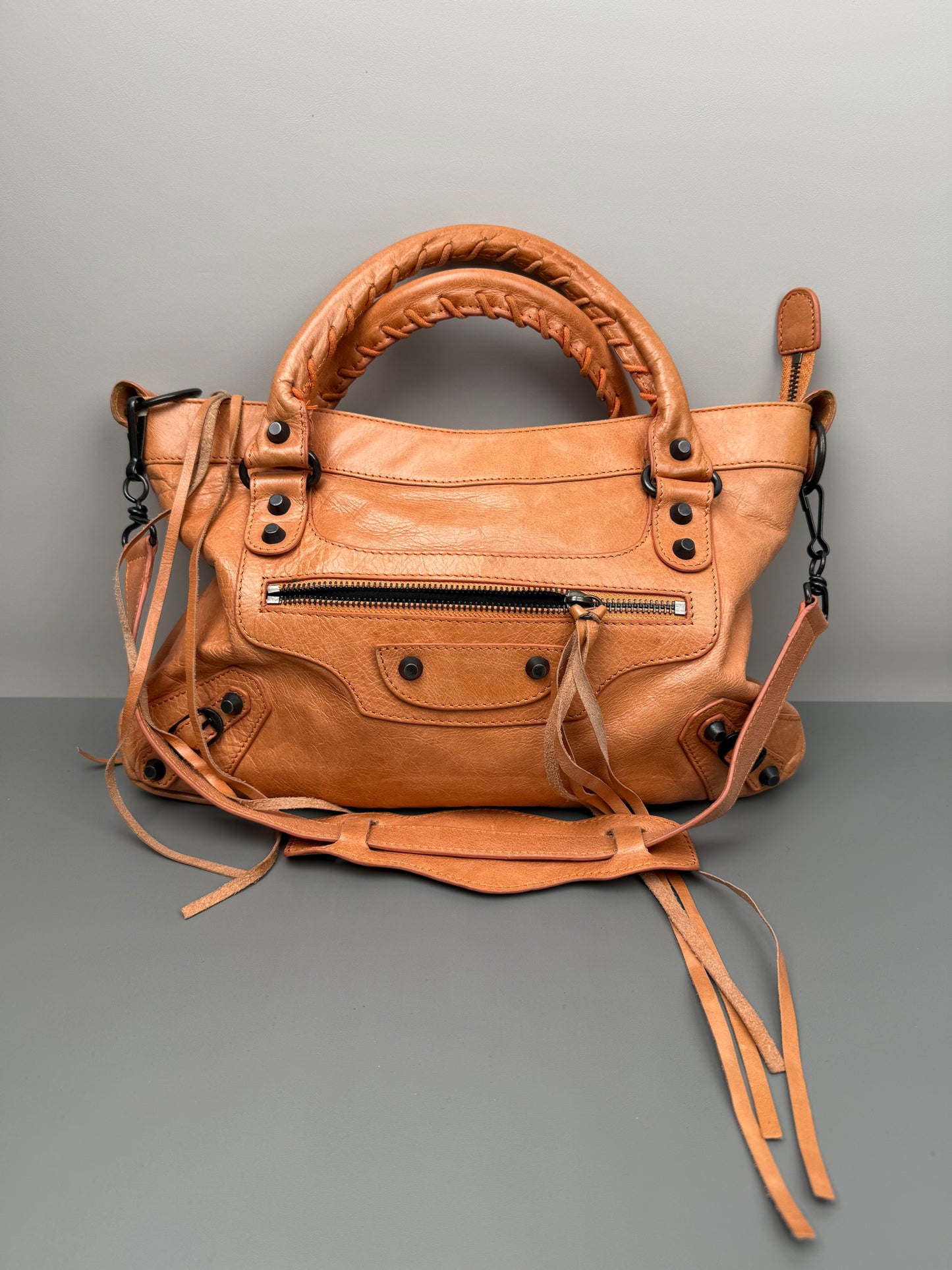 Balenciaga Tan First Leather Vintage Handbag