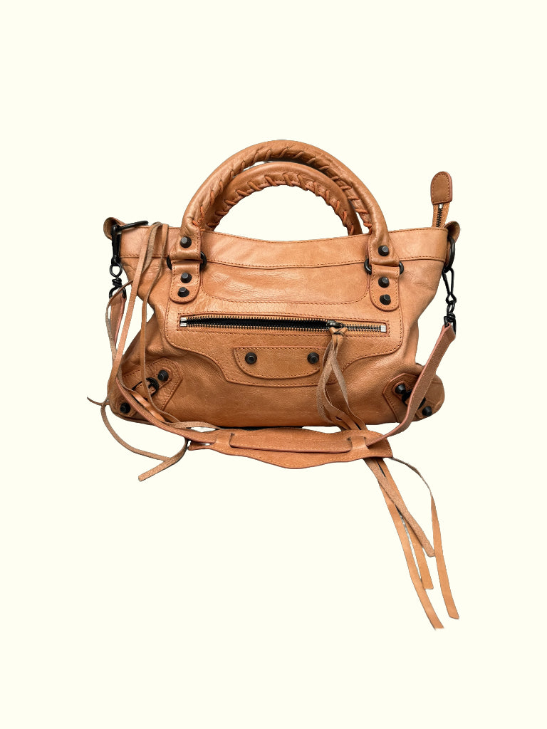 Balenciaga Tan First Leather Vintage Handbag