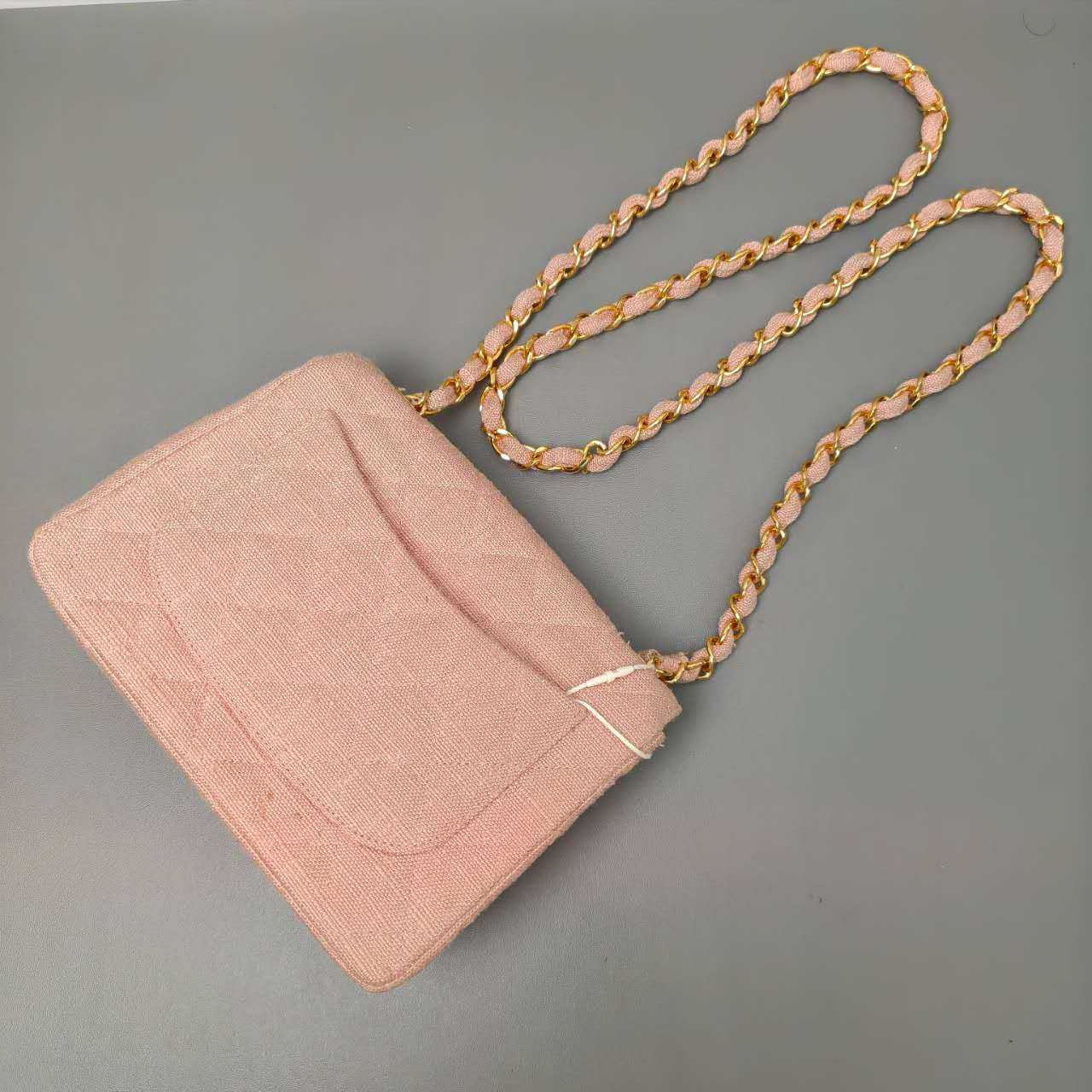 Chanel Pink Quilted Fabric Flap Bag