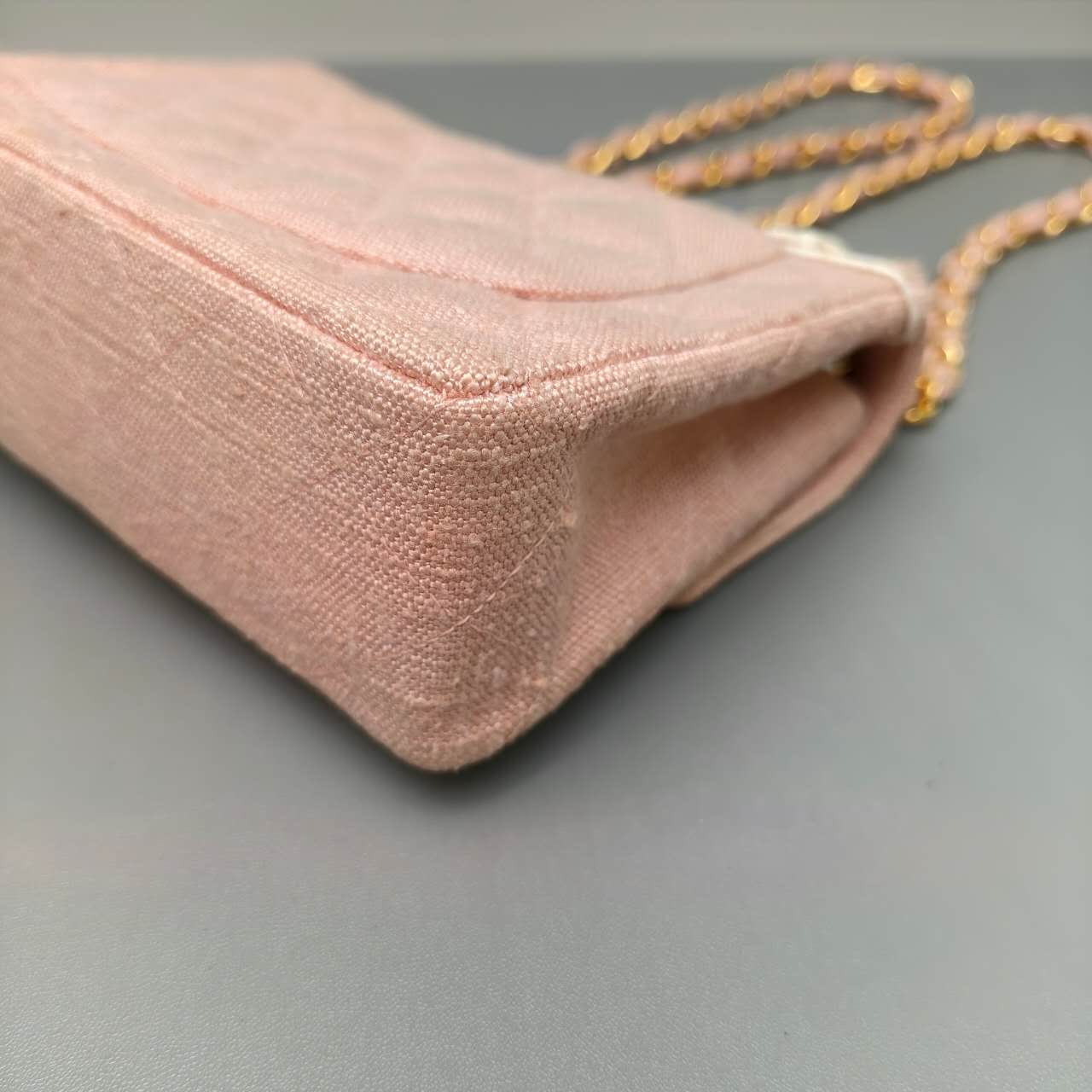 Chanel Pink Quilted Fabric Flap Bag
