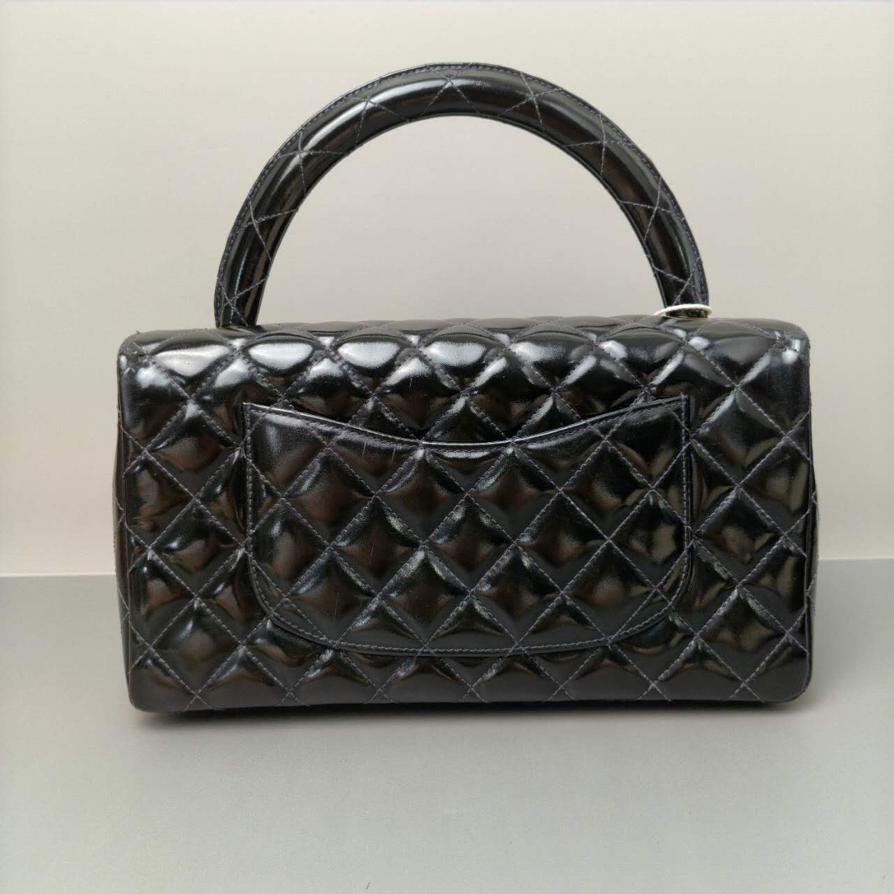 Chanel Quilted Patent Leather Top-Handle Flap Bag