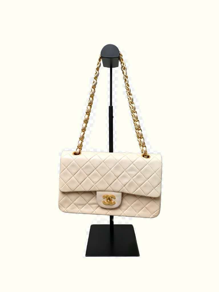 Chanel Classic Flap Bag in Beige Leather