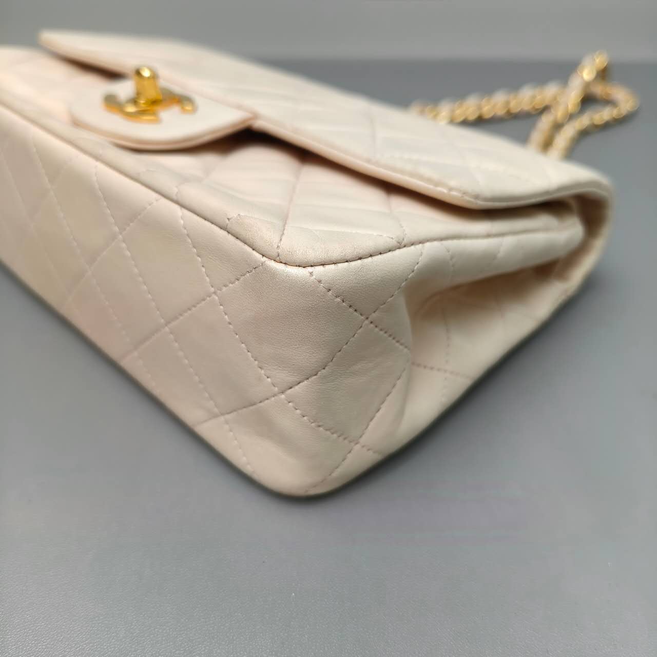 Chanel Classic Flap Bag in Beige Leather