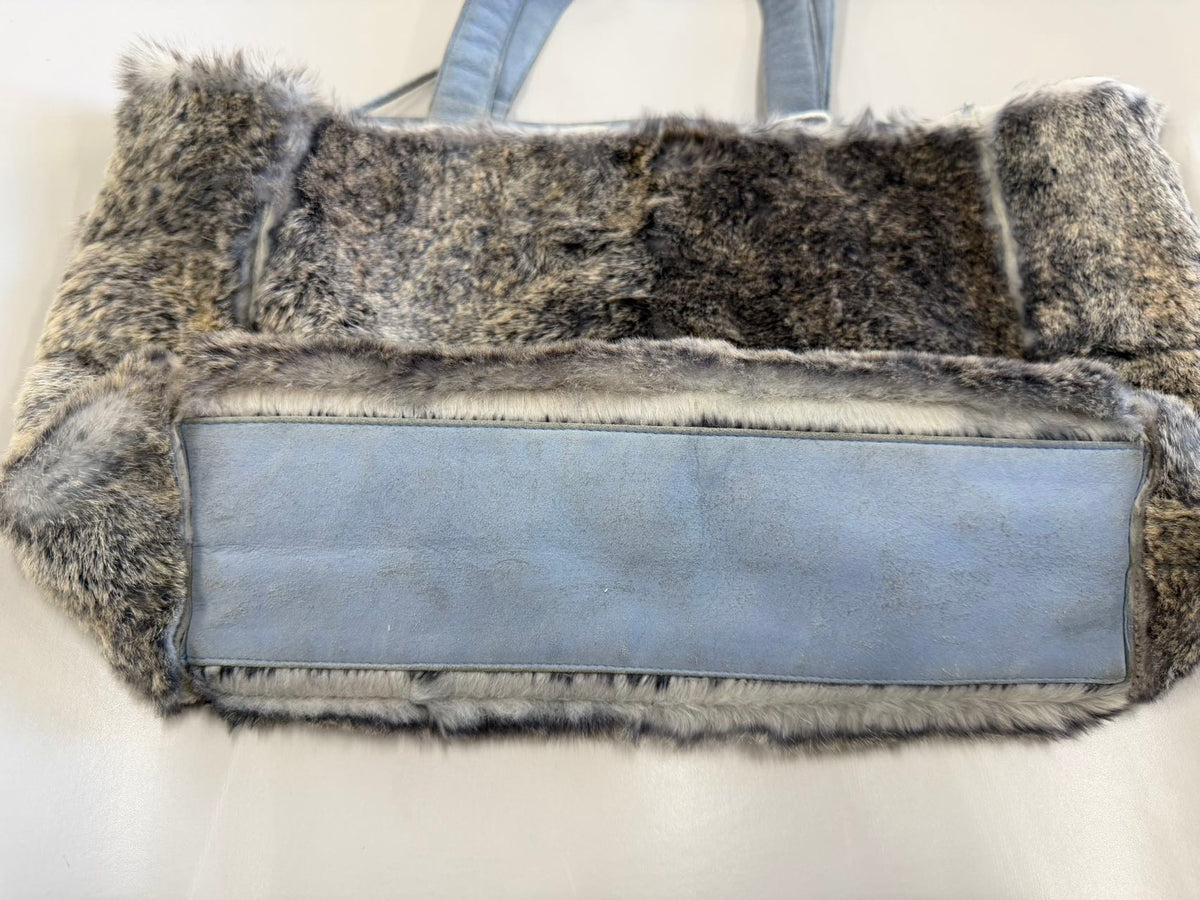 Winter Luxe Chanel Grey Faux Fur Tote Set