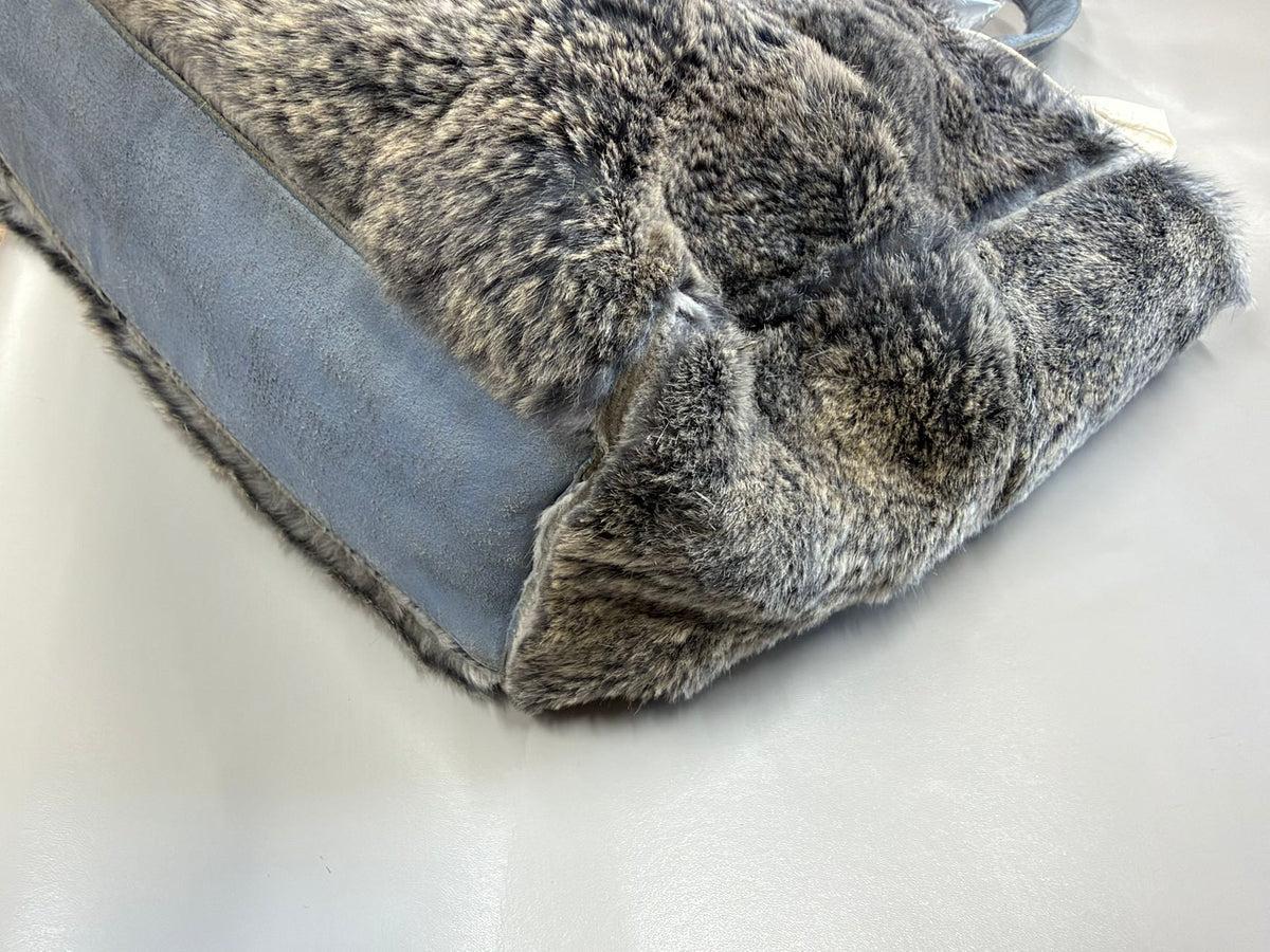 Winter Luxe Chanel Grey Faux Fur Tote Set