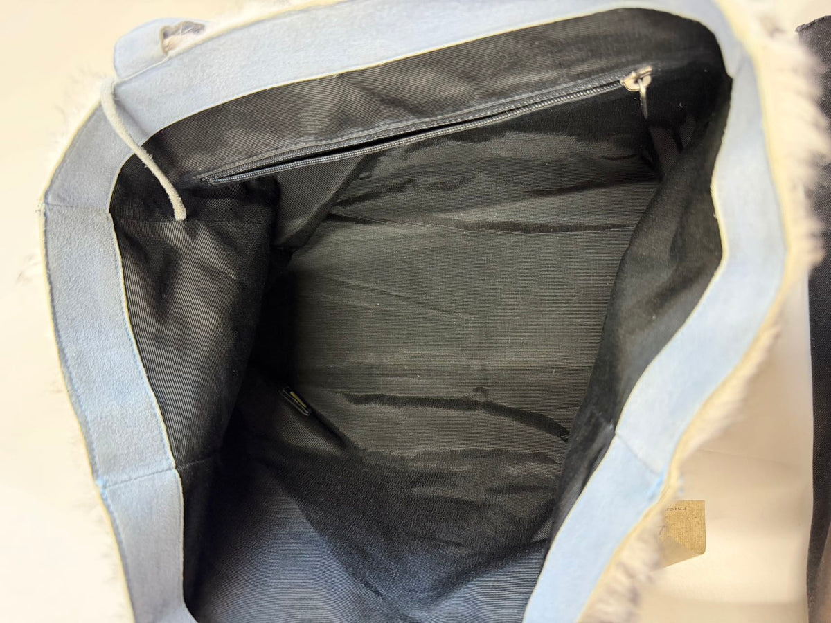 Winter Luxe Chanel Grey Faux Fur Tote Set