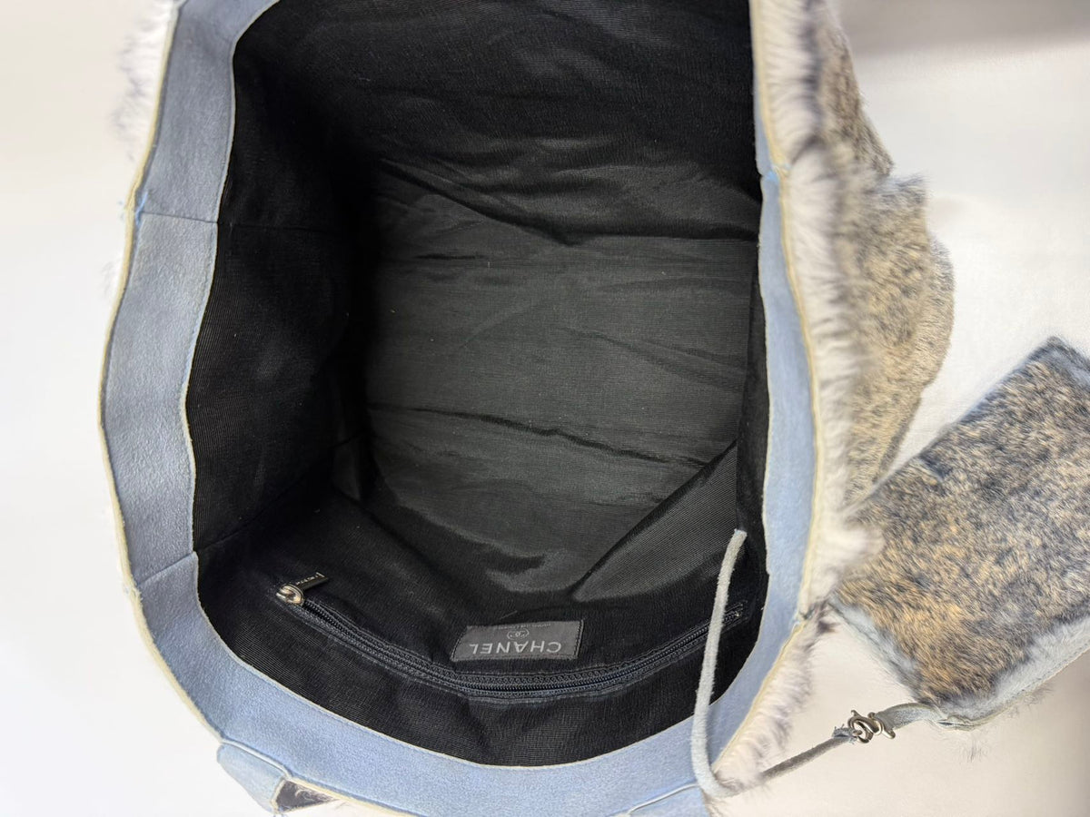 Winter Luxe Chanel Grey Faux Fur Tote Set