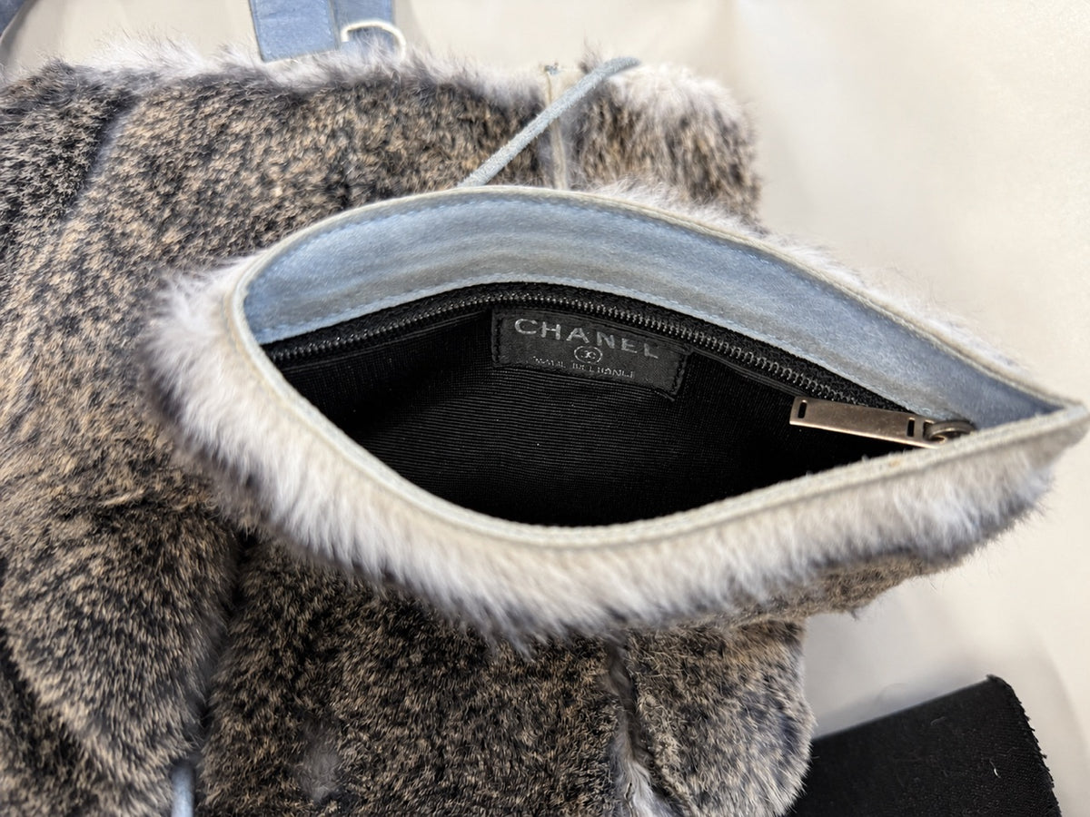 Winter Luxe Chanel Grey Faux Fur Tote Set