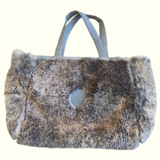 Winter Luxe Chanel Grey Faux Fur Tote Set